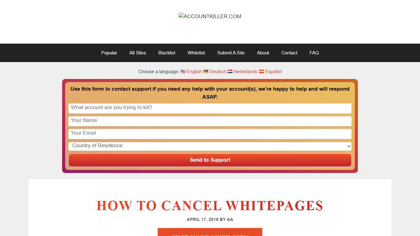 How to Cancel WhitePages - ACCOUNTKILLER.COM